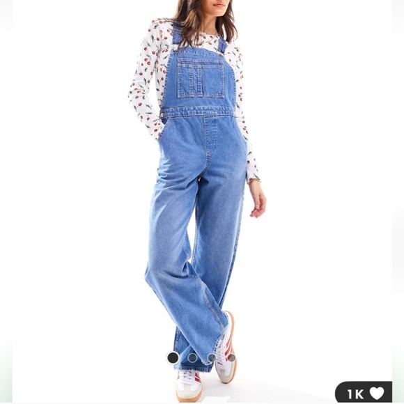 ASOS Blue Denim Overalls with Adjustable Straps - Picture 1 of 3